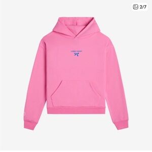 Lonely Ghost Pink Bow Hoodie with Blue Script